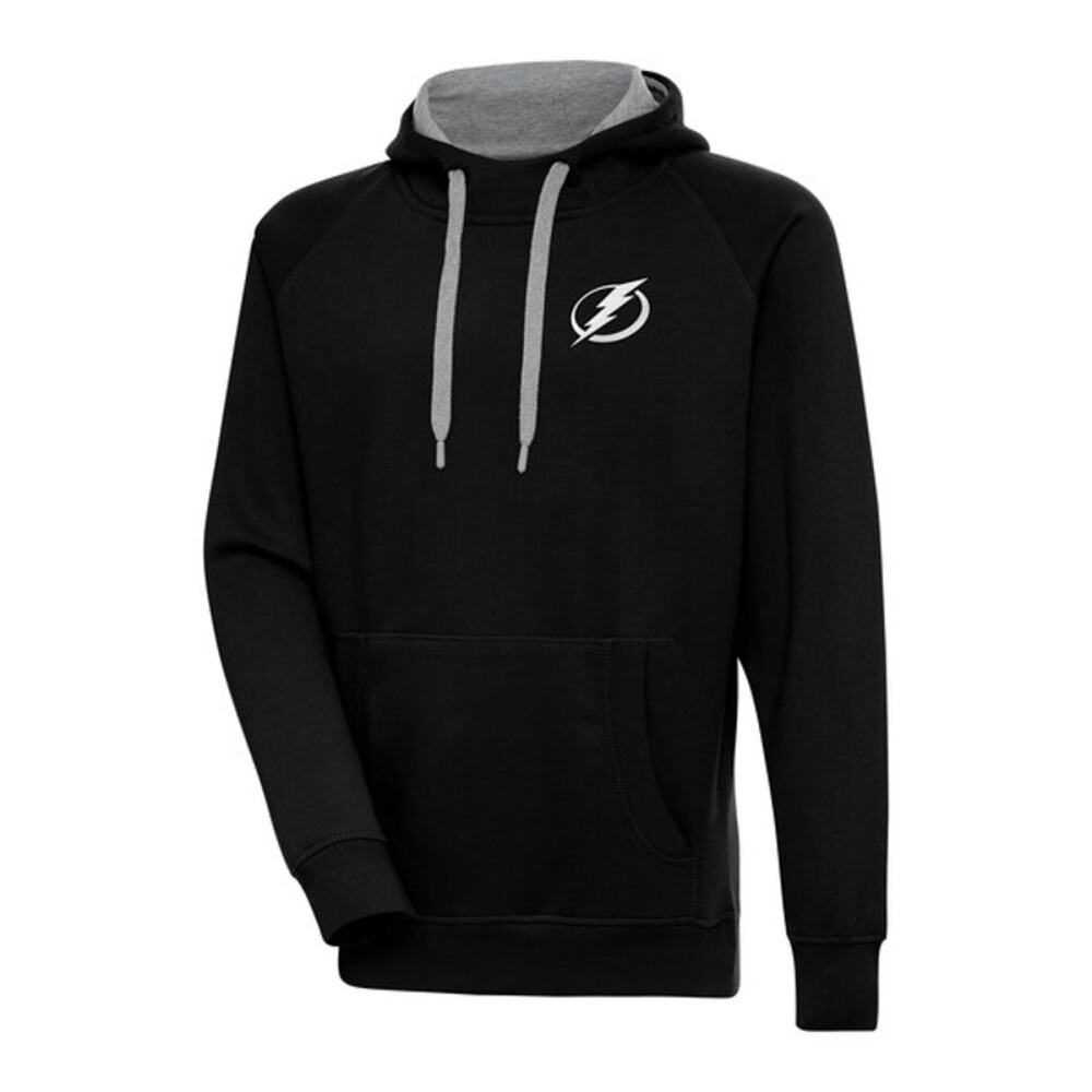 Antigua NHL Tampa Bay Lightning Victory Pullover Hoodie Black Grey Men's Large